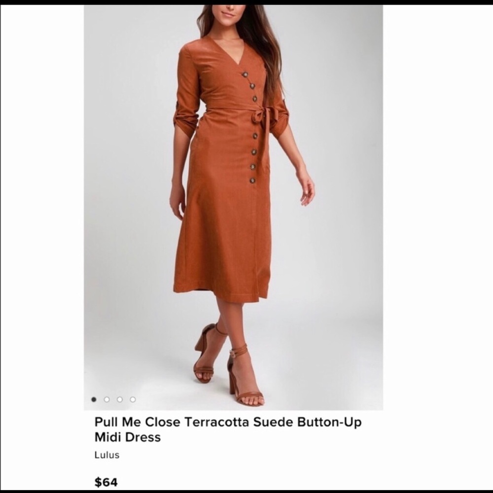 Pull Me Close Terracotta Suede Button Up